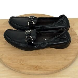 AGL Attilio Giusti Leombruni Black Leather Horse Bit Loafer EU Size 38.5 US 8.5